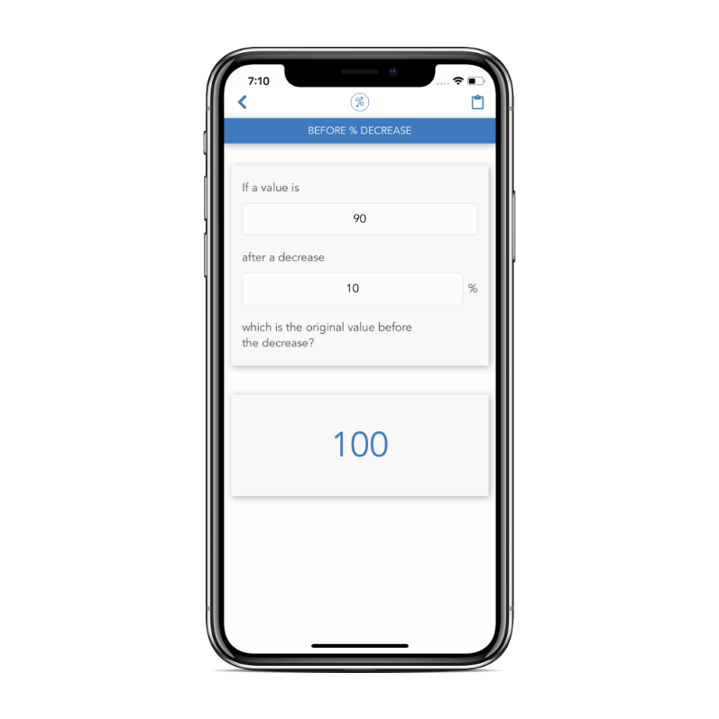 Percentages Calculator fraction to percent
