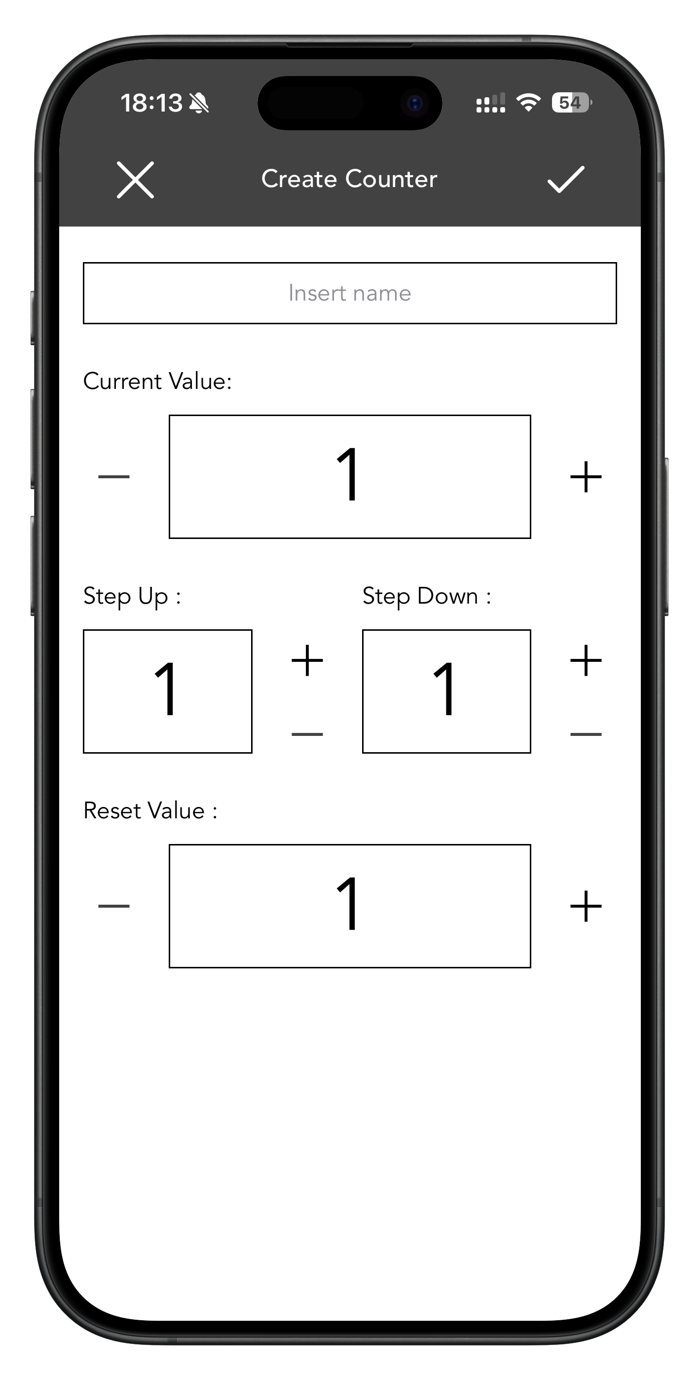 Tally Counters showing widget